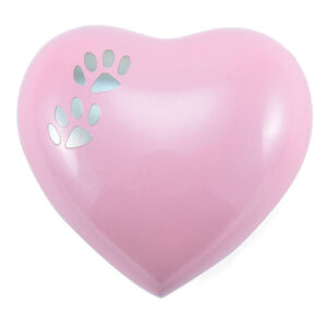 Arielle Pearl Pink Heart Paw Urn 406 Pet Crematory